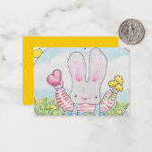 小さなバニーのバレンタイン ノートカード (正面/裏面インサイチュ)