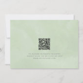 小さなバニーの女の子のセージ緑のQRベビシャワー 招待状 (裏面)