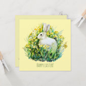 小さなバニーの水の色のはがき カード (正面/裏面インサイチュ)