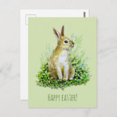 小さなバニーの水色 ポストカード (正面/裏面)