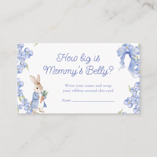 小さなバニーの赤ちゃんシャワーどのように大きいママの腹 エンクロージャーカード (正面)
