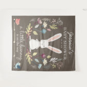 小さなバニーの赤ちゃんシャワーの装飾 タペストリー (正面(横))