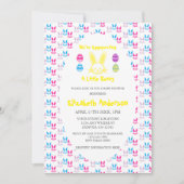 小さなバニーの赤ちゃんシャワーを卵で点ける 招待状 (正面)