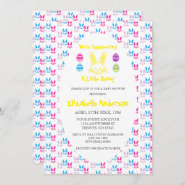 小さなバニーの赤ちゃんシャワーを卵で点ける 招待状