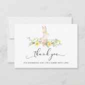 小さなバニーの赤ちゃんシャワーサンキューカード カード (正面)