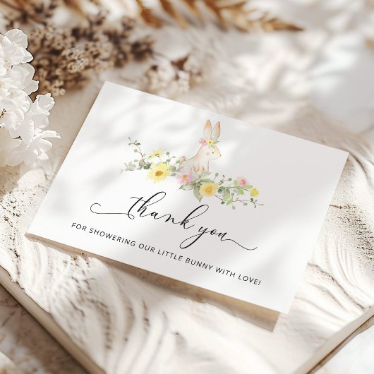 小さなバニーの赤ちゃんシャワーサンキューカード カード