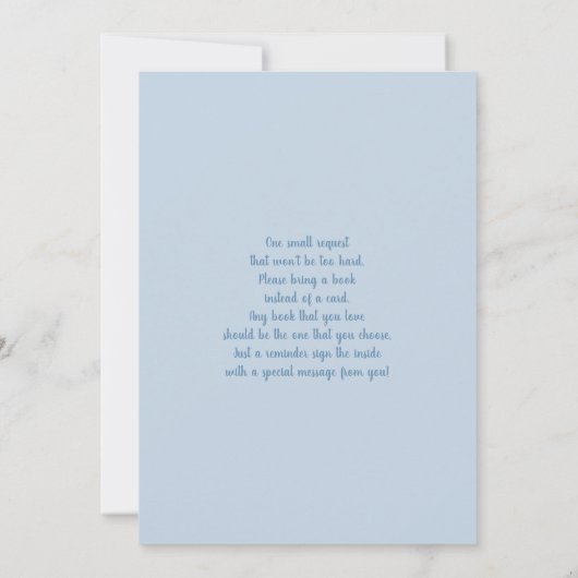 小さなバニーの赤ちゃんシャワーボーイ招待状 招待状 (裏面)