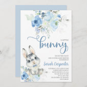 小さなバニーの赤ちゃんシャワーボーイ招待状 招待状 (正面/裏面)