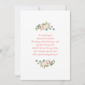 小さなバニーの赤ちゃんシャワー女の子招待状 招待状 (裏面)