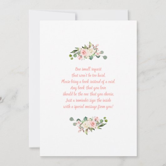 小さなバニーの赤ちゃんシャワー女の子招待状 招待状 (裏面)