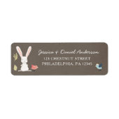 小さなバニーの赤ちゃんシャワー差出人住所 ラベル (正面)