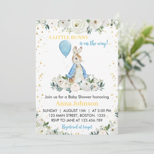 小さなバニーの赤ちゃんシャワー招待状 招待状 (スタンド正面)
