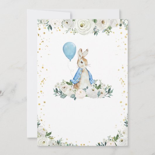 小さなバニーの赤ちゃんシャワー招待状 招待状 (裏面)