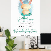 小さなバニーの赤ちゃんシャワー ポスター (ホームオフィス)