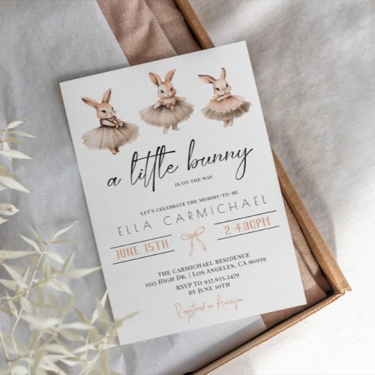 小さなバニーの赤ちゃんシャワー 招待状
