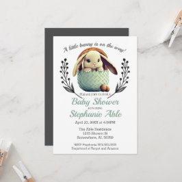 小さなバニーの赤ちゃんシャワー 招待状
