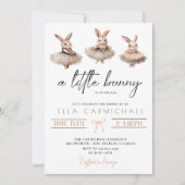 小さなバニーの赤ちゃんシャワー 招待状 (正面)