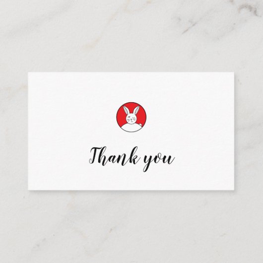 小さなバニーサンキューカード エンクロージャーカード (裏面)