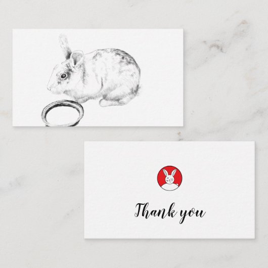 小さなバニーサンキューカード エンクロージャーカード (正面/裏面)