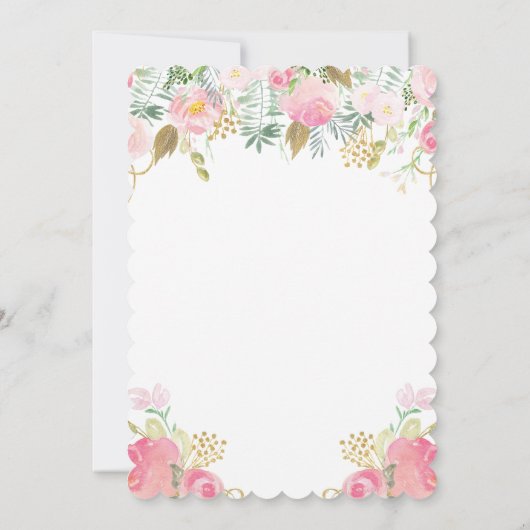 小さなバニーフローラベビーシャワー招待状 招待状 (裏面)