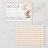 小さなバニーベビーの風船の赤ちゃんシャワーのための本 エンクロージャーカード (正面/裏面)