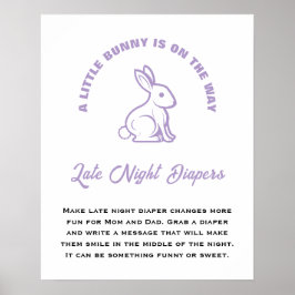 小さなバニー復活祭の赤ちゃんシャワー深夜おむつ ポスター