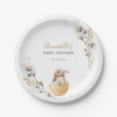 小さなバニー復活祭の赤ちゃんシャワー ペーパープレート (正面)