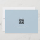 小さなバニー男の子ほこりっぽい青QRベビシャワー 招待状 (裏面)