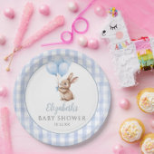 小さなバニー青いバルーン男の子の赤ちゃんシャワー ペーパープレート (パーティー)