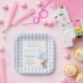 小さなバニー青いバルーン男の子の赤ちゃんシャワー ペーパープレート (パーティー)