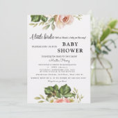 小さなバラが行く!ベビーシャワー招待状 サンキューカード (スタンド正面)