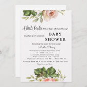 小さなバラが行く!ベビーシャワー招待状 サンキューカード (正面/裏面)