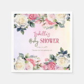 小さなバラの女の子のフローラ赤ちゃんシャワー スタンダードカクテルナプキン (正面)