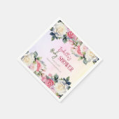 小さなバラの女の子のフローラ赤ちゃんシャワー スタンダードカクテルナプキン (角)