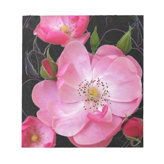 小さなバラの芽が開く ノートパッド (正面)