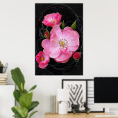小さなバラの芽が開く ポスター (ホームオフィス)