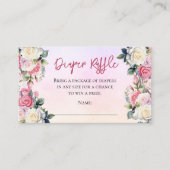 小さなバラフローラダマスクおむつラッフル エンクロージャーカード (正面)