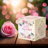 小さなバラフローラ女の子の赤ちゃんシャワーありがとう フェイバーボックス