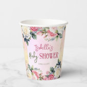 小さなバラフローラ女の子ベビーシャワー 紙コップ (裏面)