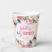 小さなバラフローラ女の子ベビーシャワー 紙コップ (正面)