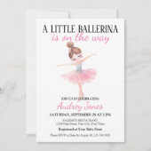 小さなバレリーナがやってくる！ベビーシャワー 招待状 (正面)