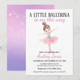 小さなバレリーナがやってくる！ベビーシャワー 招待状
