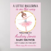 小さなバレリーナが赤ちゃんシャワーの途中にある ポスター (正面)