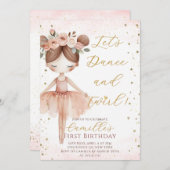 小さなバレリーナの誕生日パーティー招待状 招待状 (正面/裏面)