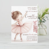 小さなバレリーナの誕生日招待状 招待状 (スタンド正面)