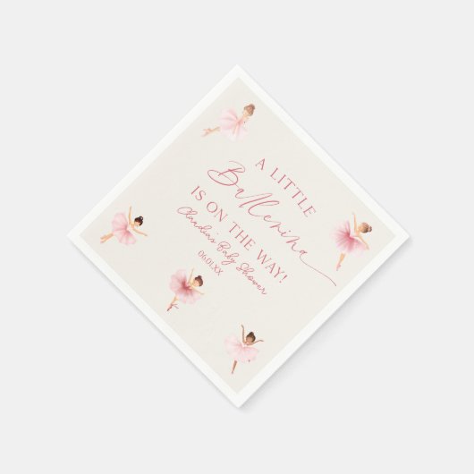 小さなバレリーナピンクバレエの赤ちゃんシャワー スタンダードカクテルナプキン (角)