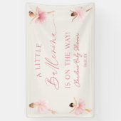 小さなバレリーナピンクバレエの赤ちゃんシャワー 横断幕 (縦)