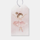 小さなバレリーナ水の色の女の子ベビーシャワー ギフトタグ (正面)