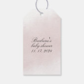 小さなバレリーナ水の色の女の子ベビーシャワー ギフトタグ (裏面)