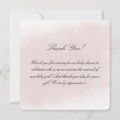 小さなバレリーナ水の色の女の子ベビーシャワー サンキューカード (裏面)